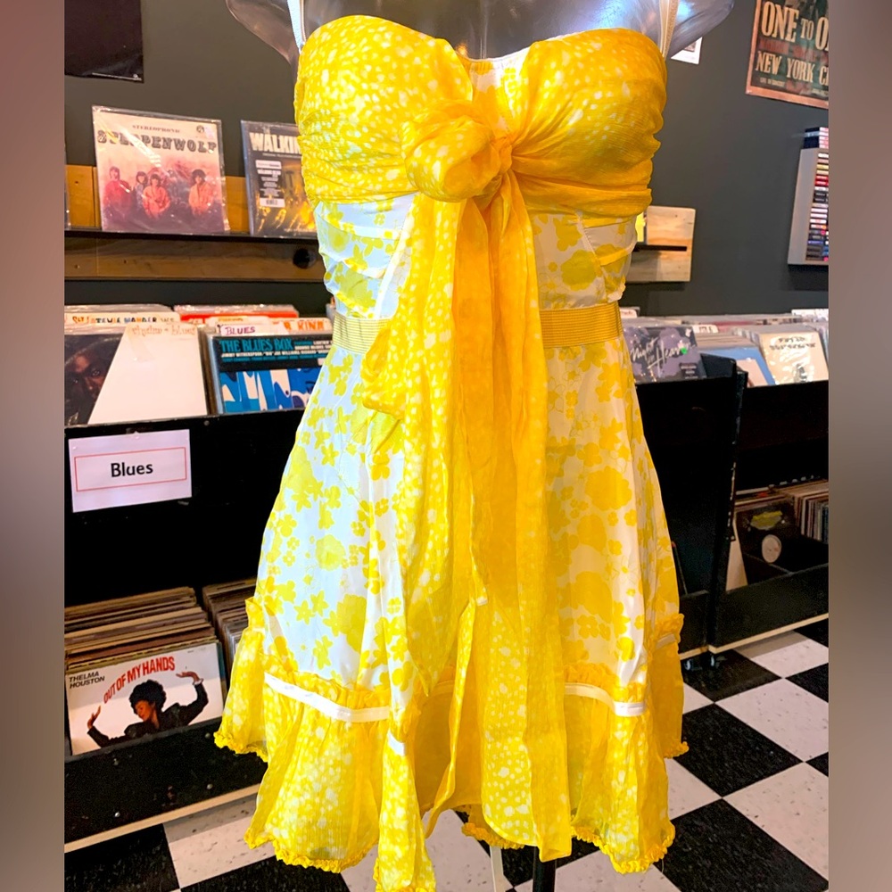 Dolce & Gabbana Yellow Floral Mini Dress